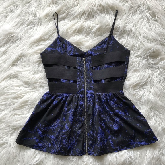 GREYLIN PURPLE BLACK‎ PEPLUM TANK - Picture 6 of 8